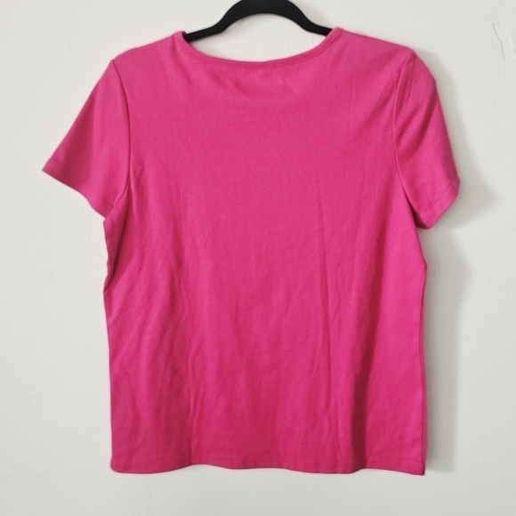 NWT Rebecca Malone Fuchsia Rose Basic Short Sleeve Women's T-Shirt Size M - Picture 4 of 4